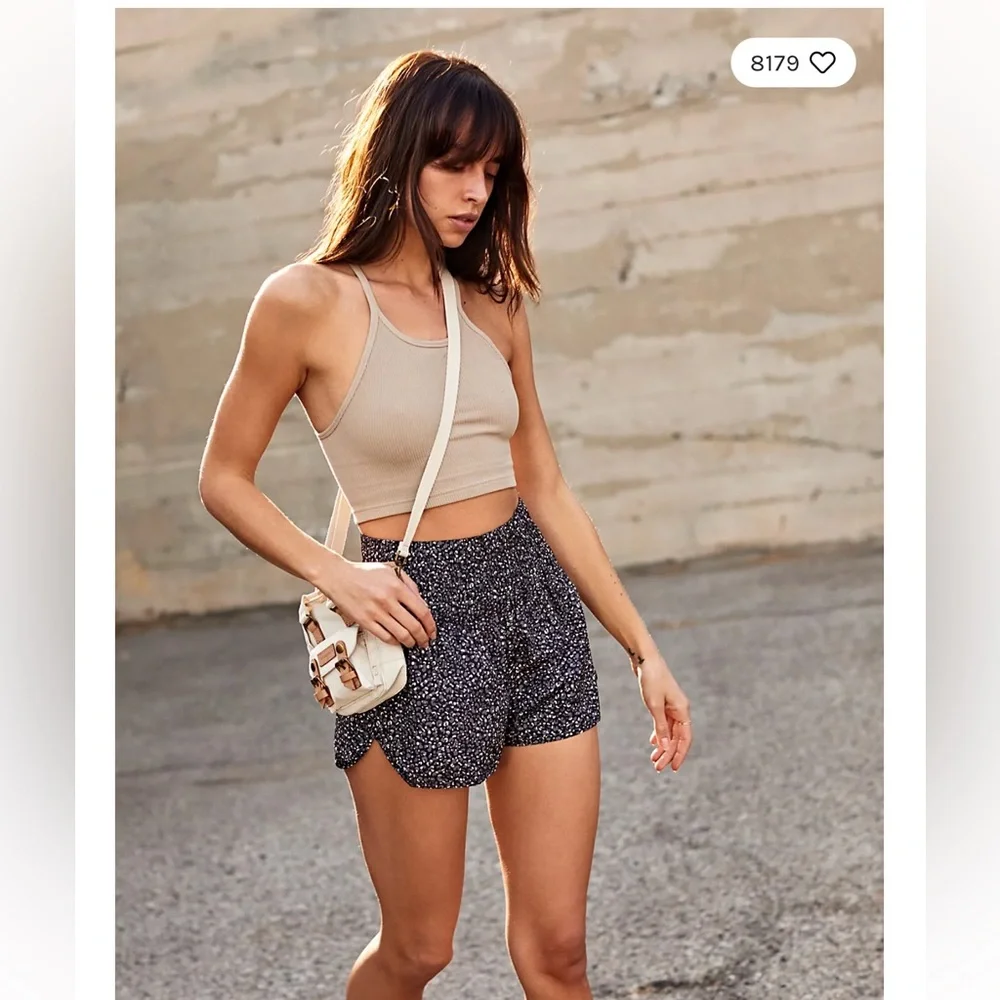 NWT Free People Elastic Shorts Turquoise Mint Paisley The Way Home Printed